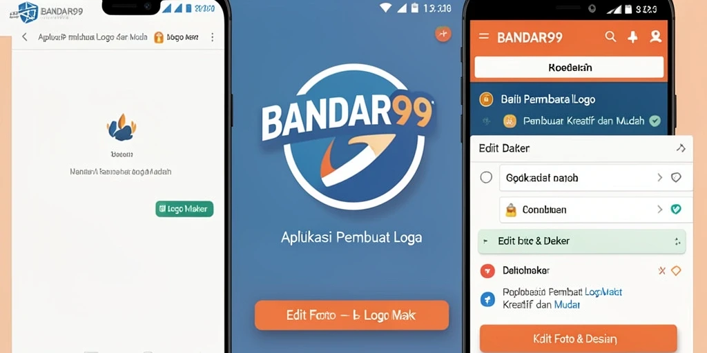 Tampilan antarmuka BANDAR99 yang user-friendly untuk pembuatan logo.