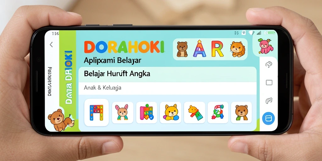 Antarmuka DORAHOKI yang menyenangkan dan ramah anak.