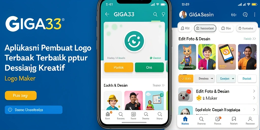 Tampilan antarmuka GIGA33 saat mendesain logo yang menarik.