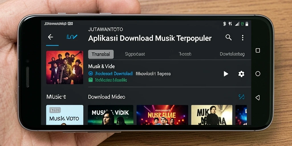 Antarmuka aplikasi JUTAWANTOTO yang memudahkan pengguna dalam Download Musik.