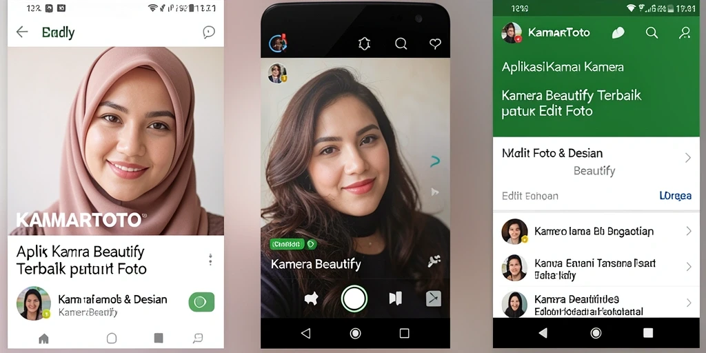 Tampilan antarmuka KAMARTOTO dengan berbagai fitur edit foto yang menarik.