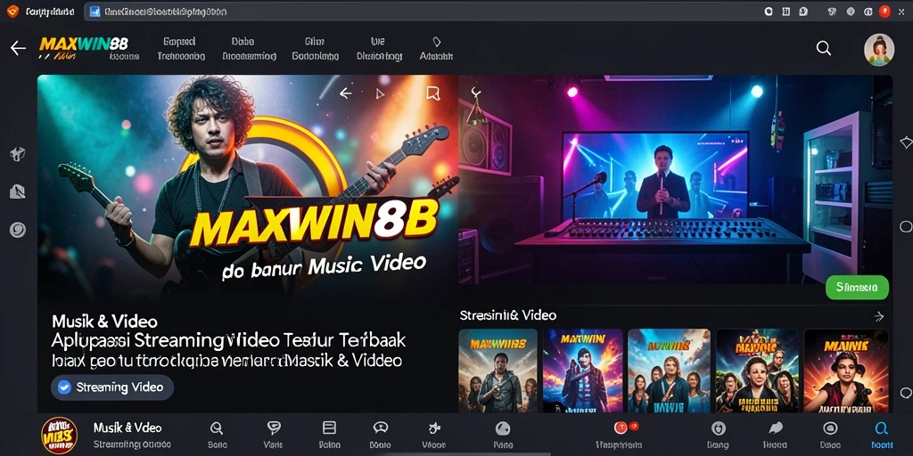 Antarmuka aplikasi Streaming Video MAXWIN88 yang menarik dan mudah digunakan.