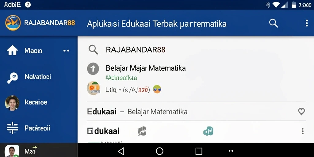 Tampilan antarmuka RAJABANDAR88 dalam belajar matematika.