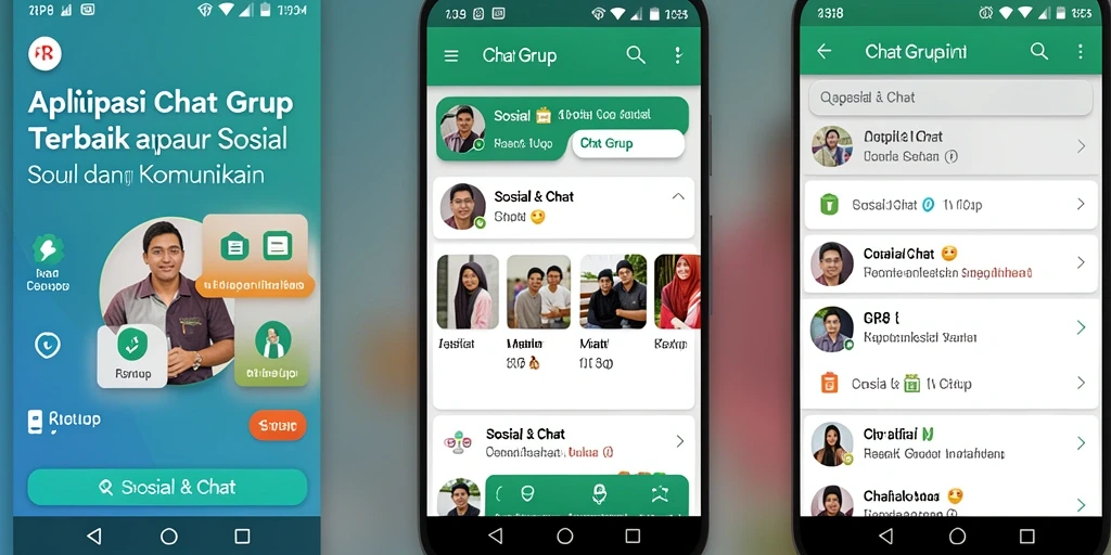 Antarmuka RP8 menampilkan fungsi Chat Grup yang intuitif dan mudah digunakan.
