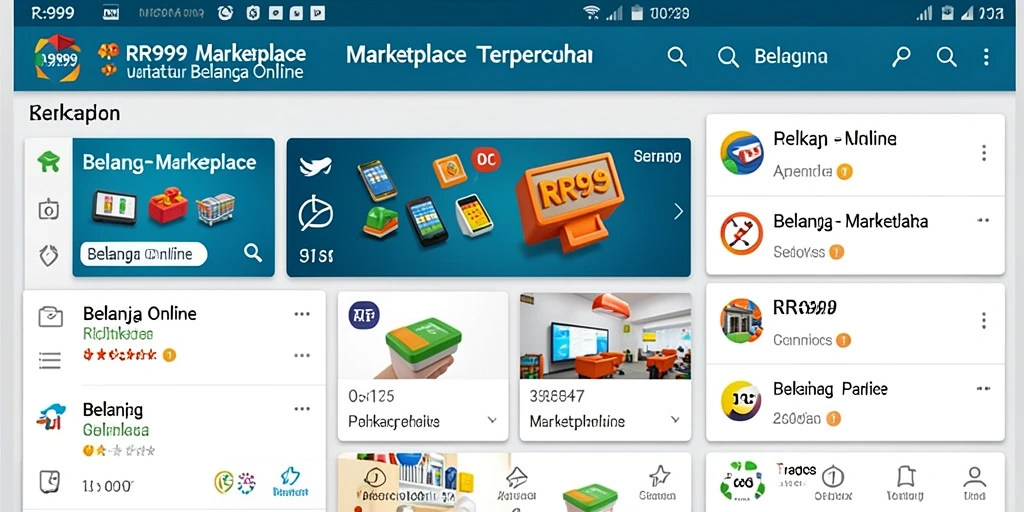 Tampilan antarmuka aplikasi RR999 yang user-friendly untuk belanja online.