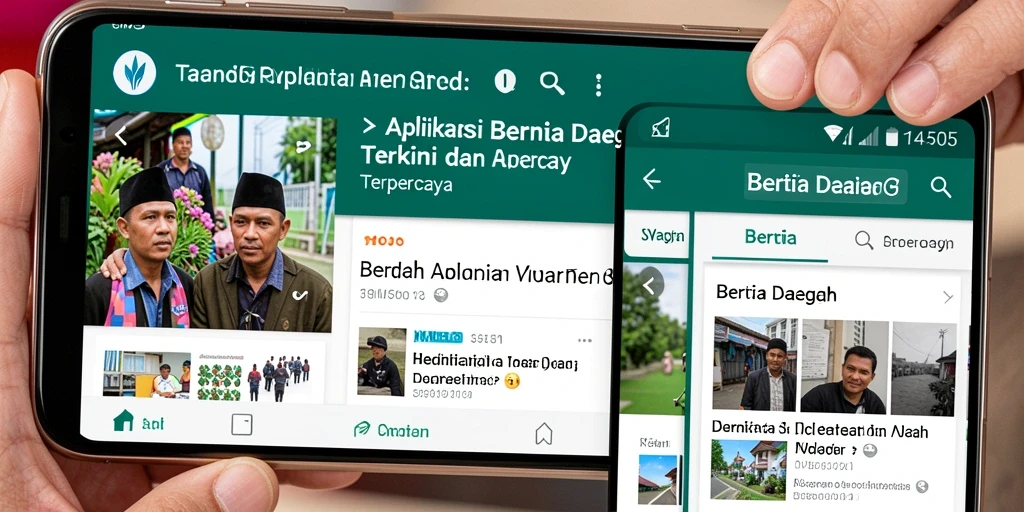 Antarmuka aplikasi SM605 menampilkan berita daerah secara jelas dan informatif.